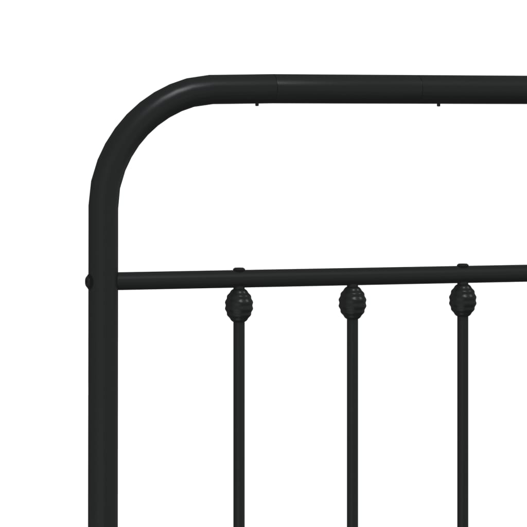 sengeramme med sengegavl 140x200 cm metal sort