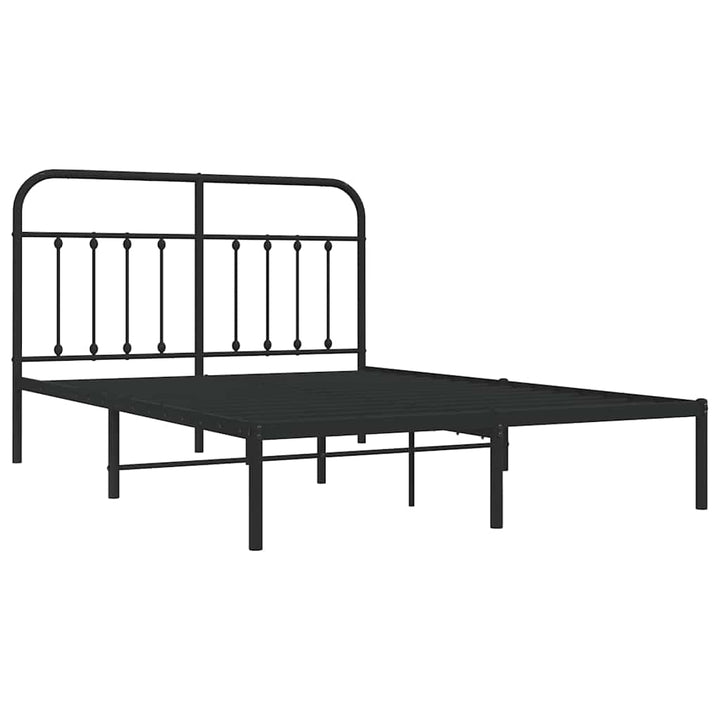 sengeramme med sengegavl 150x200 cm metal sort