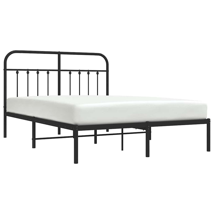 sengeramme med sengegavl 150x200 cm metal sort