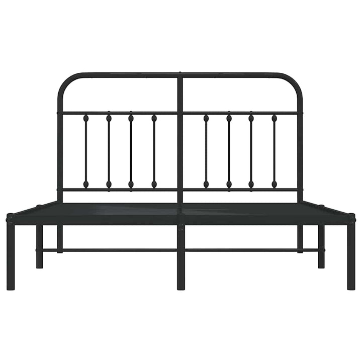 sengeramme med sengegavl 150x200 cm metal sort