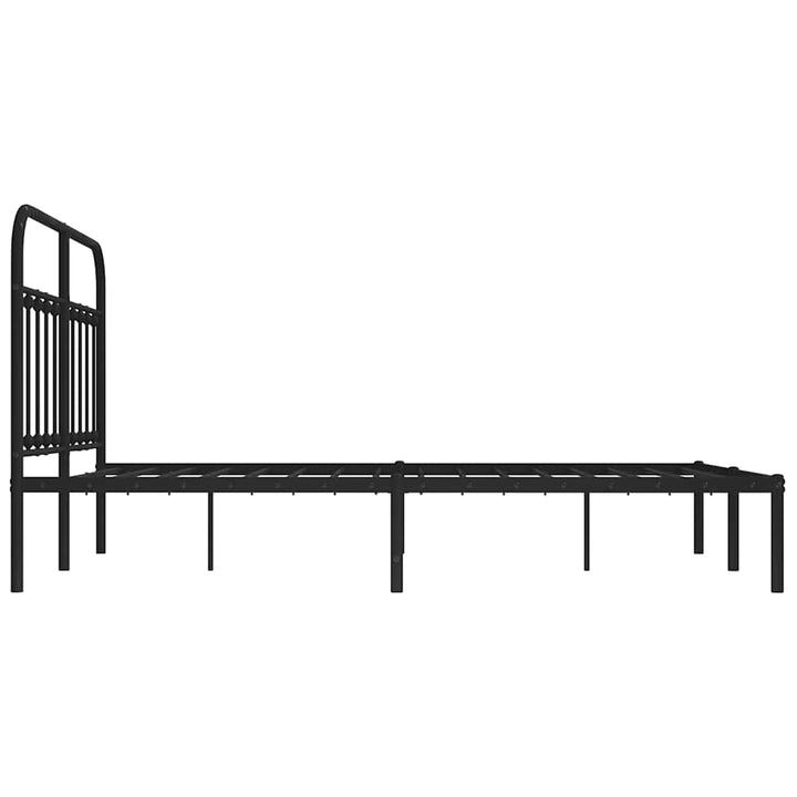 sengeramme med sengegavl 150x200 cm metal sort