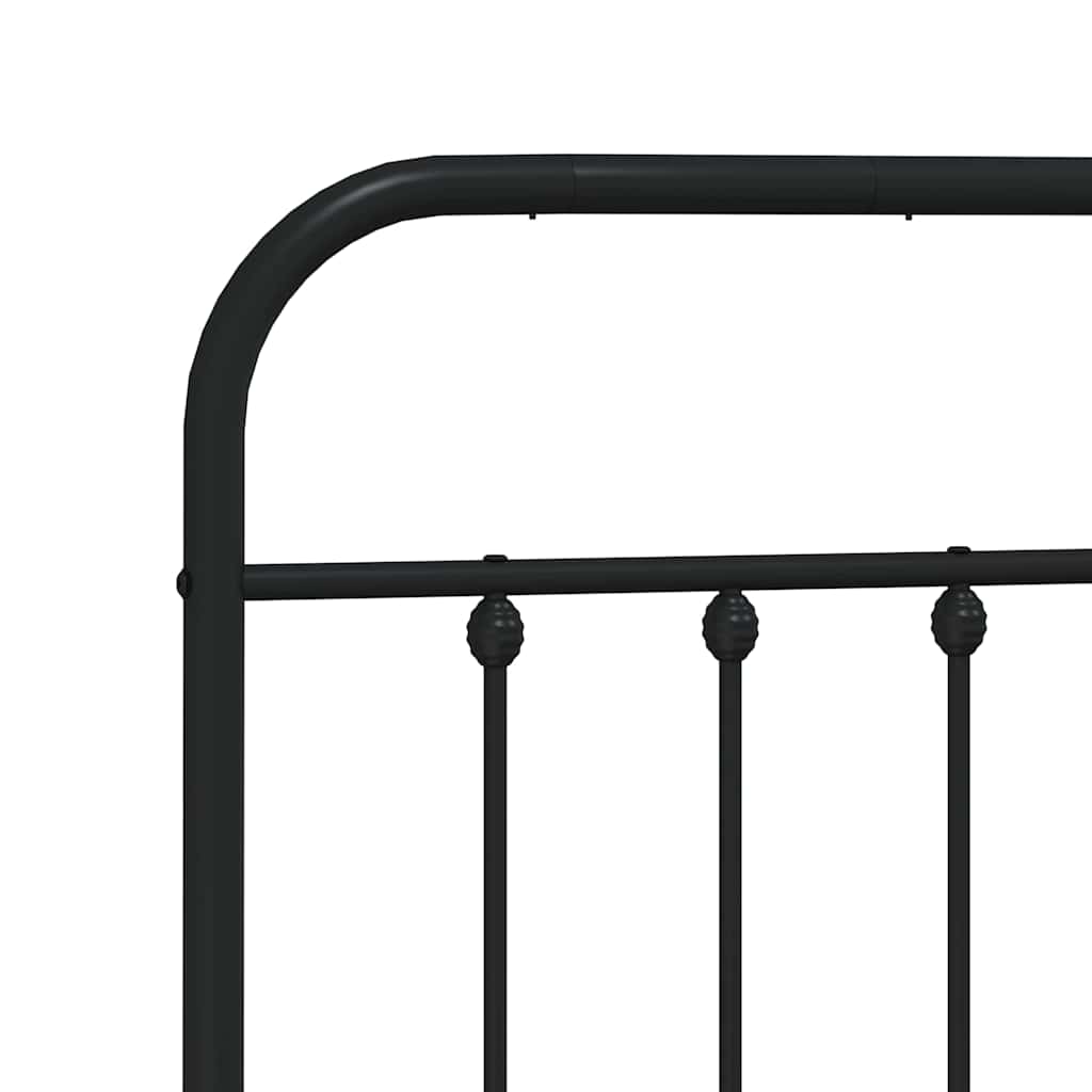 sengeramme med sengegavl 150x200 cm metal sort