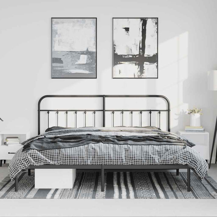 sengeramme med sengegavl 183x213 cm metal sort
