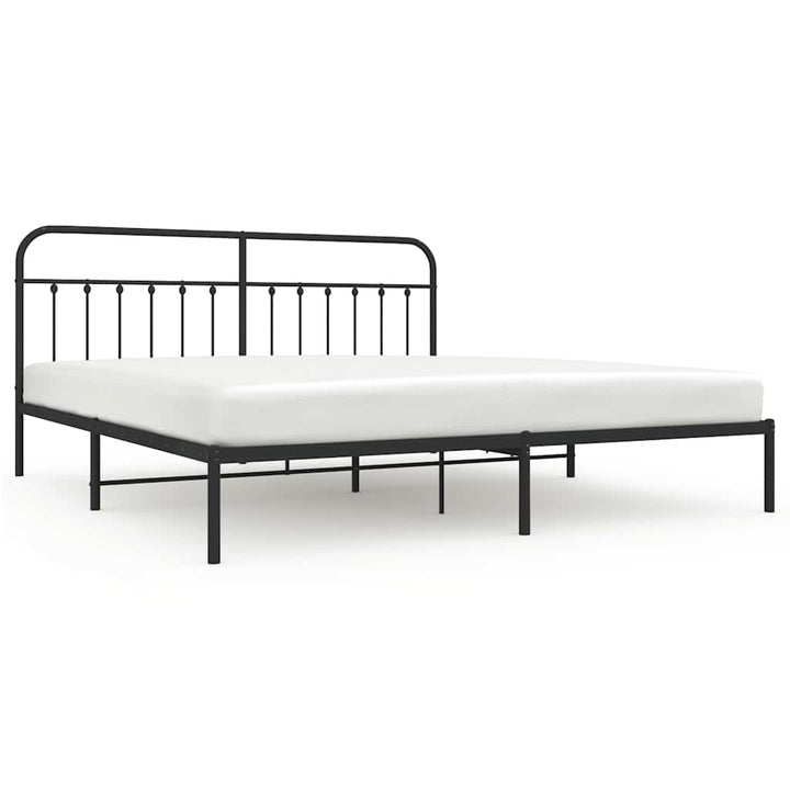 sengeramme med sengegavl 200x200 cm metal sort