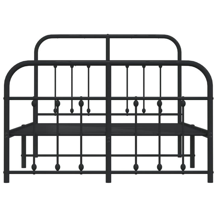 sengeramme med sengegavl og fodgærde 120x190 cm metal sort