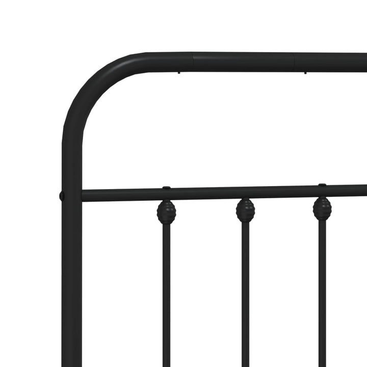 sengeramme med sengegavl og fodgærde 120x190 cm metal sort