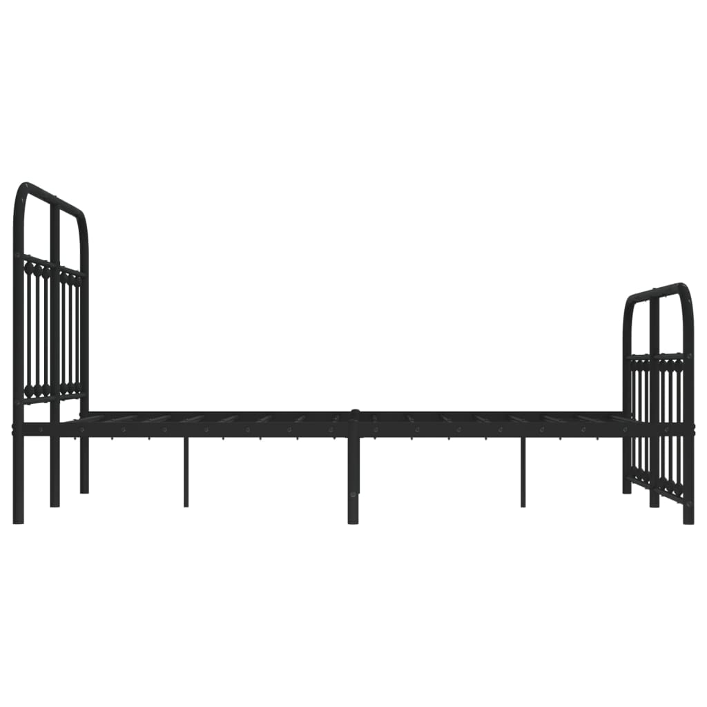 sengeramme med sengegavl og fodgærde 120x200 cm metal sort