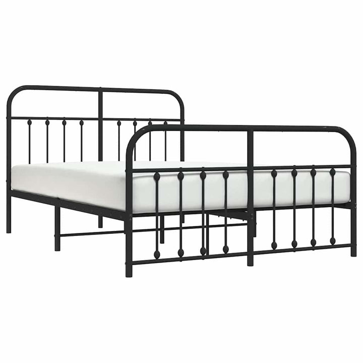 sengeramme med sengegavl og fodgærde 150x200 cm metal sort