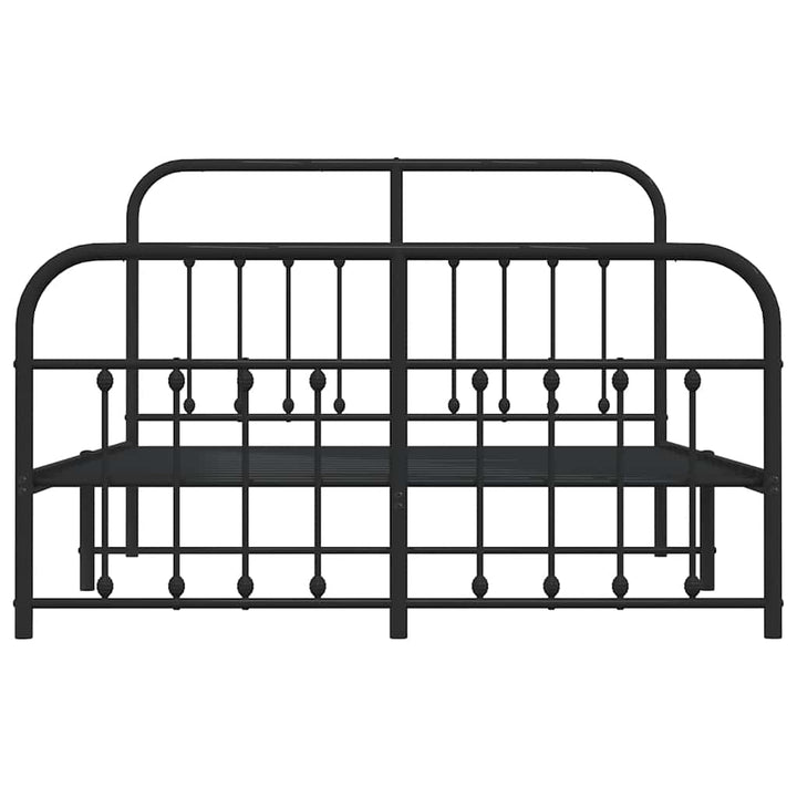 sengeramme med sengegavl og fodgærde 150x200 cm metal sort