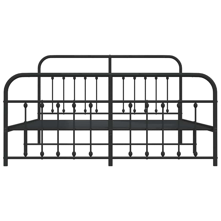 sengeramme med sengegavl og fodgærde 183x213 cm metal sort
