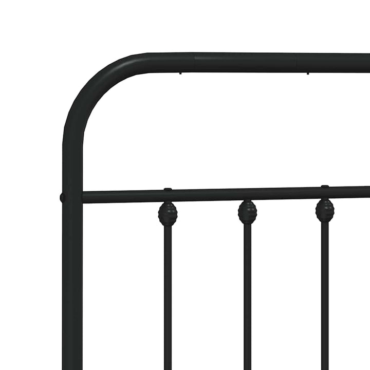 sengeramme med sengegavl og fodgærde 183x213 cm metal sort