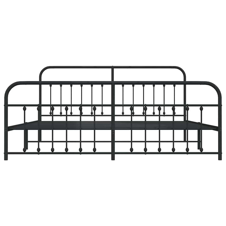 sengeramme med sengegavl og fodgærde 193x203 cm metal sort