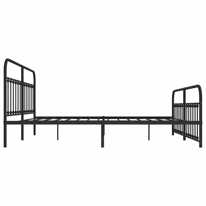 sengeramme med sengegavl og fodgærde 193x203 cm metal sort
