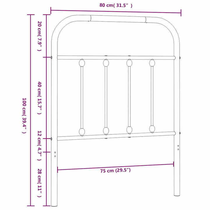 udskiftningsgavl 75 cm metal sort