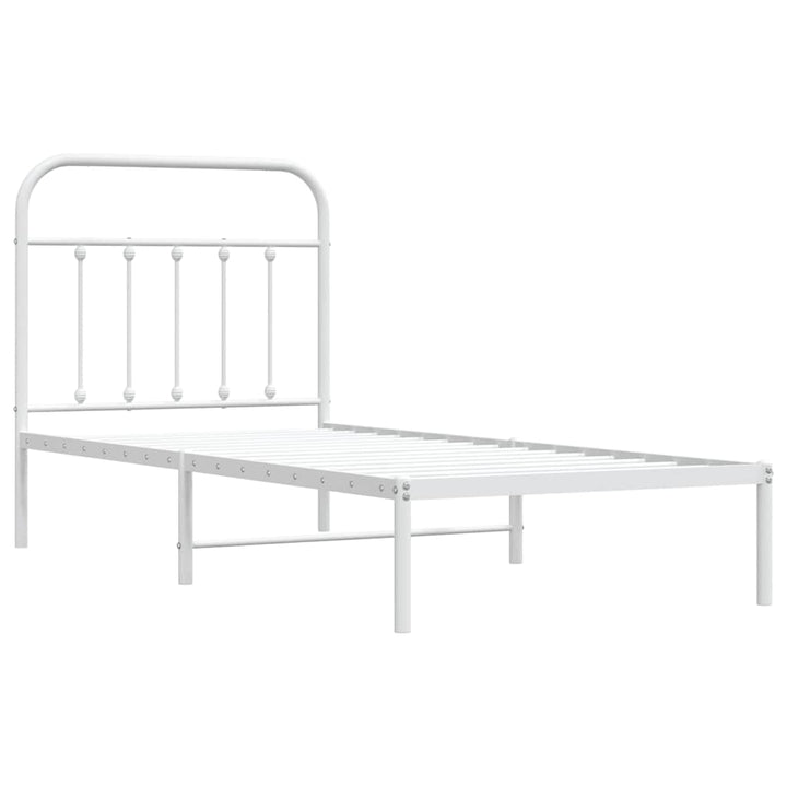 sengeramme med sengegavl 90x190 cm metal hvid