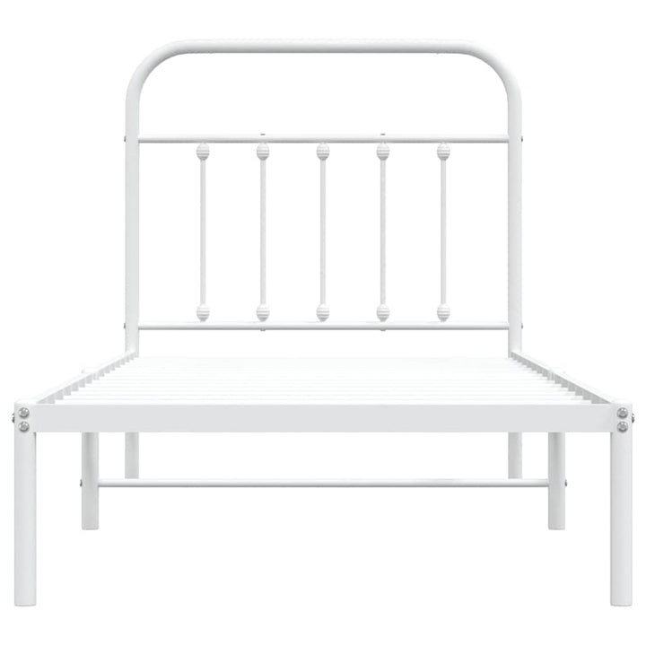 sengeramme med sengegavl 90x190 cm metal hvid
