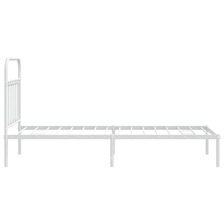 sengeramme med sengegavl 90x190 cm metal hvid
