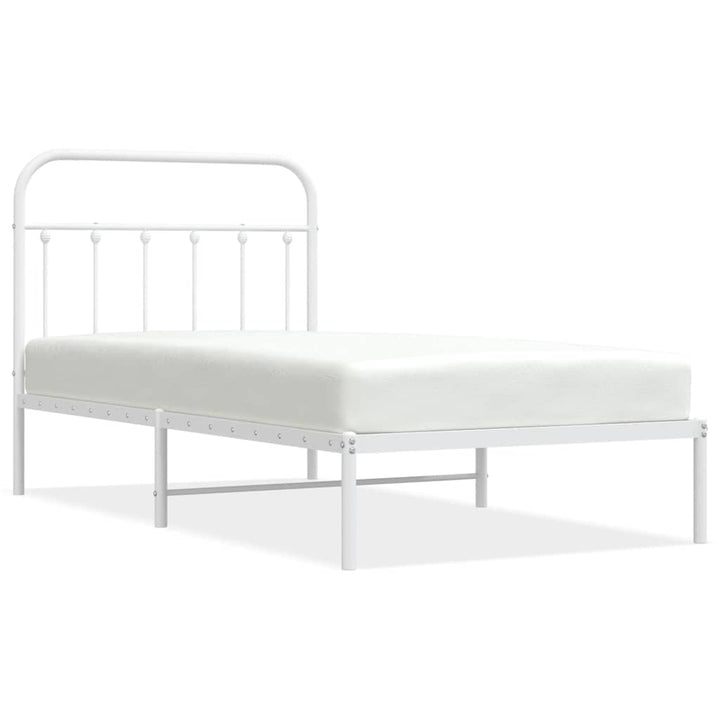 sengeramme med sengegavl 100x190 cm metal hvid