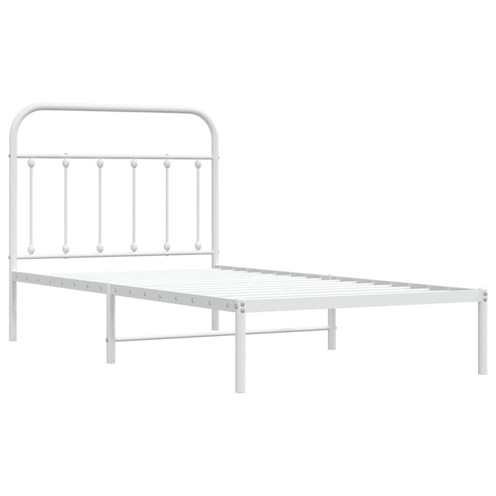 sengeramme med sengegavl 100x190 cm metal hvid