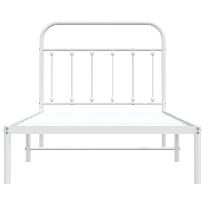 sengeramme med sengegavl 100x190 cm metal hvid