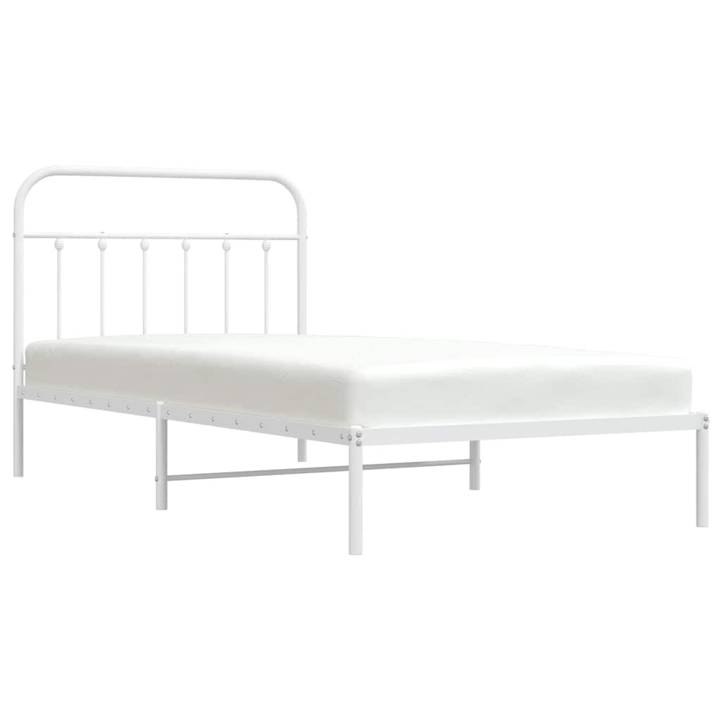 sengeramme med sengegavl 100x200 cm metal hvid