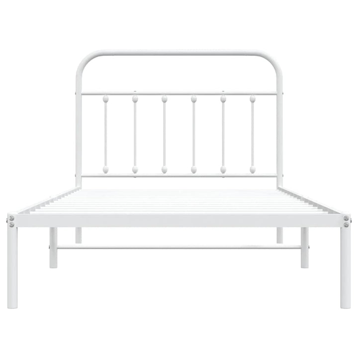sengeramme med sengegavl 100x200 cm metal hvid