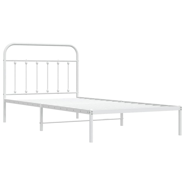 sengeramme med sengegavl 107x203 cm metal hvid