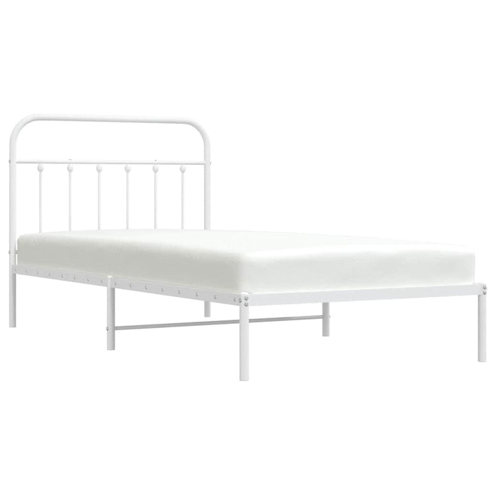 sengeramme med sengegavl 107x203 cm metal hvid