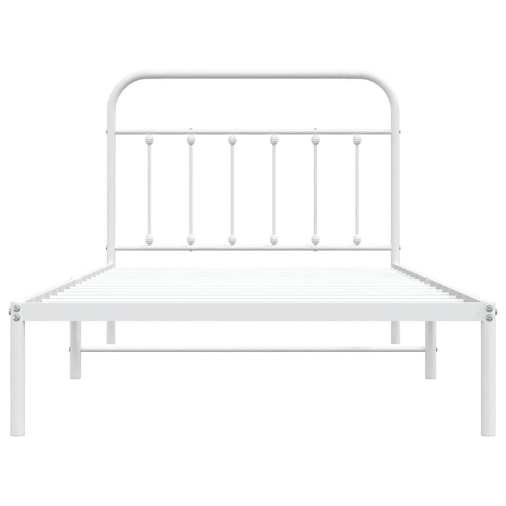sengeramme med sengegavl 107x203 cm metal hvid