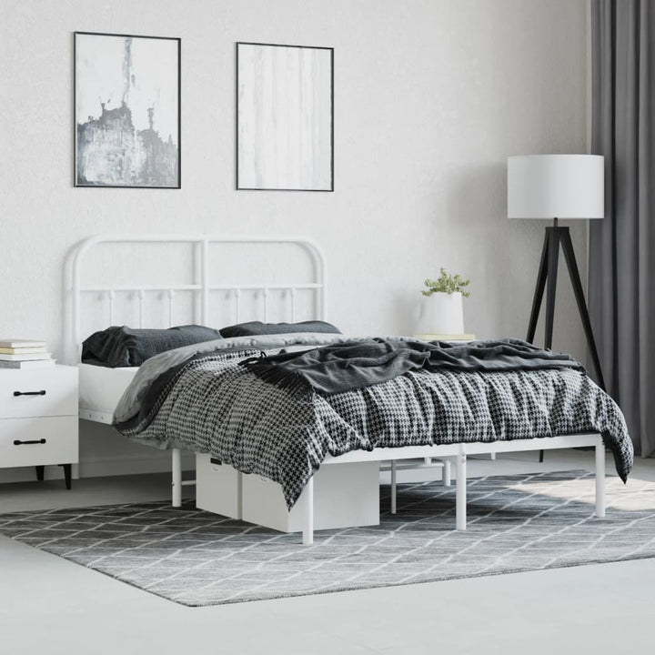 sengeramme med sengegavl 120x200 cm metal hvid