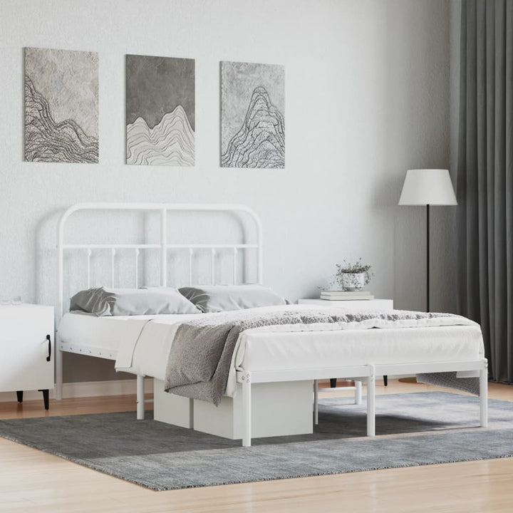 sengeramme med sengegavl 120x200 cm metal hvid