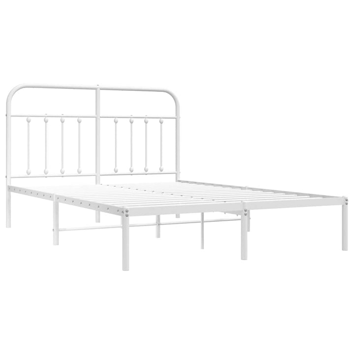 sengeramme med sengegavl 135x190 cm metal hvid