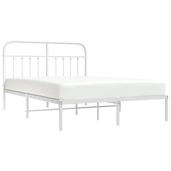 sengeramme med sengegavl 140x190 cm metal hvid