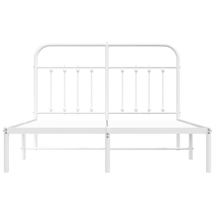 sengeramme med sengegavl 140x190 cm metal hvid