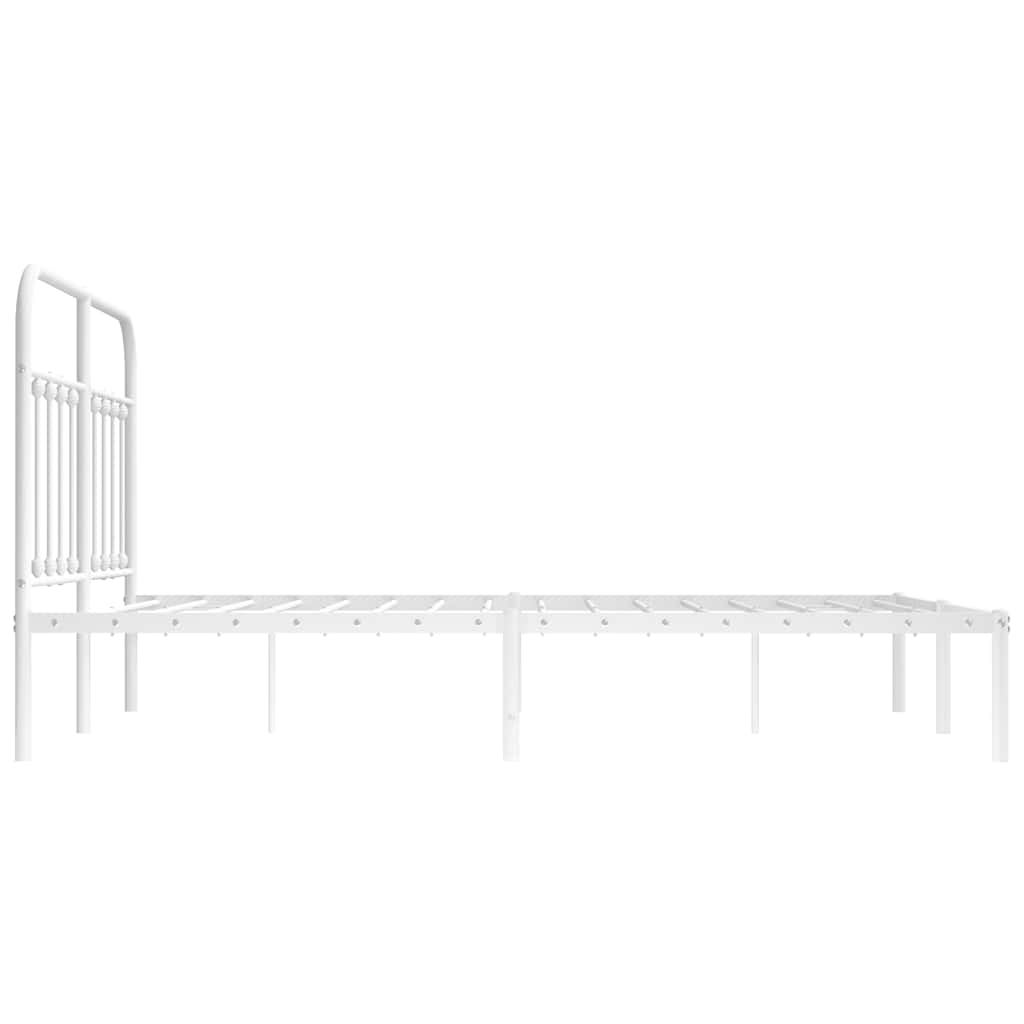 sengeramme med sengegavl 140x190 cm metal hvid