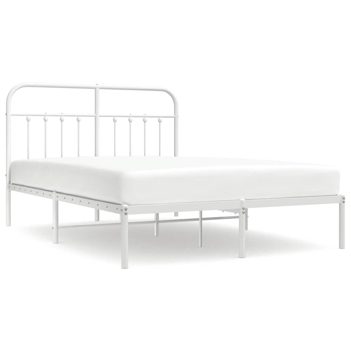sengeramme med sengegavl 140x200 cm metal hvid