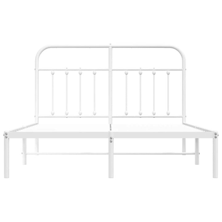 sengeramme med sengegavl 140x200 cm metal hvid