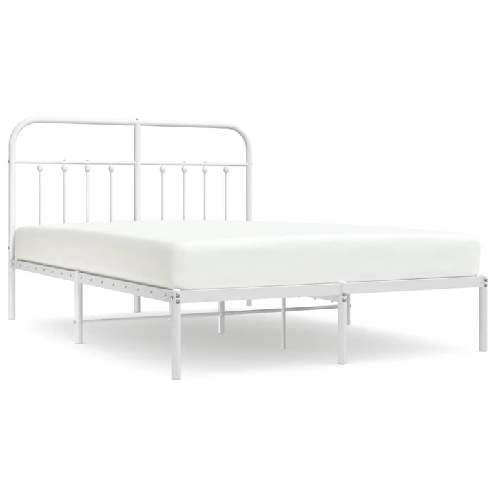 sengeramme med sengegavl 150x200 cm metal hvid