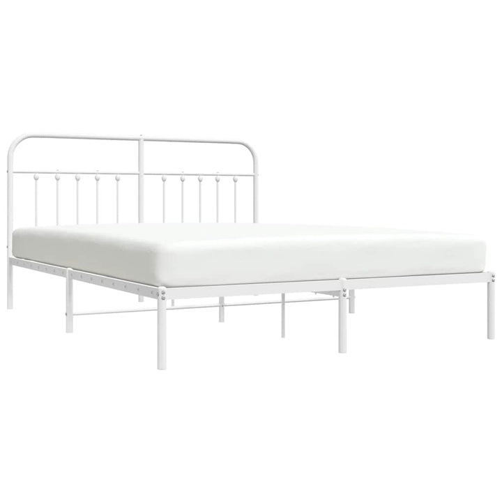 sengeramme med sengegavl 180x200 cm metal hvid