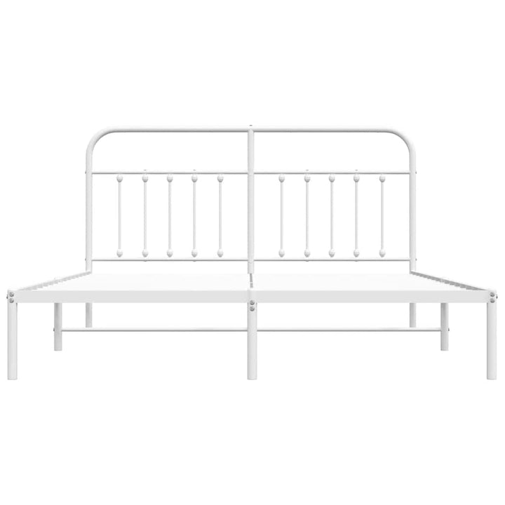 sengeramme med sengegavl 180x200 cm metal hvid