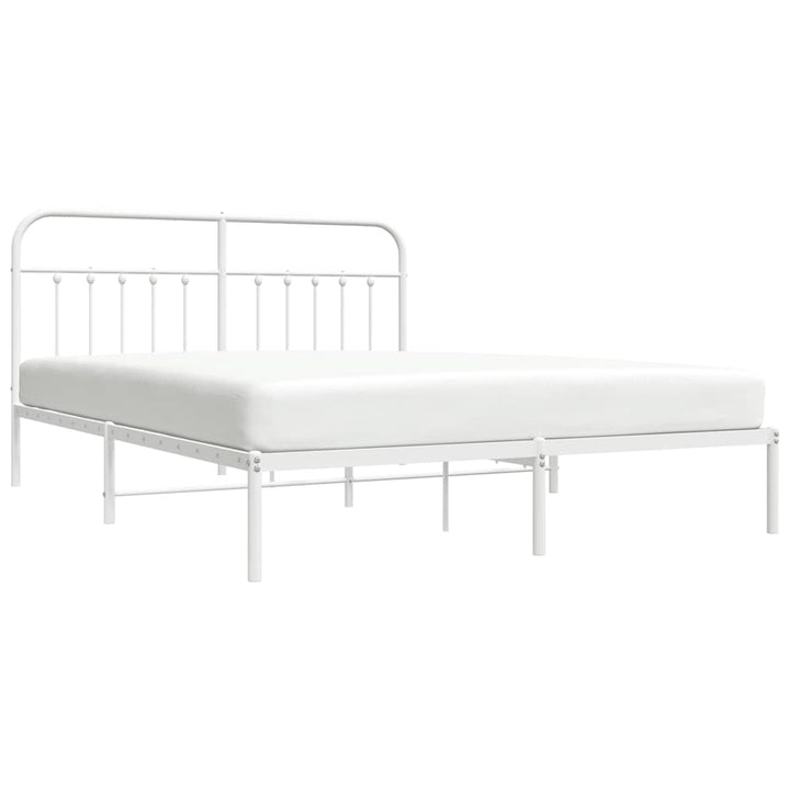 sengeramme med sengegavl 183x213 cm metal hvid