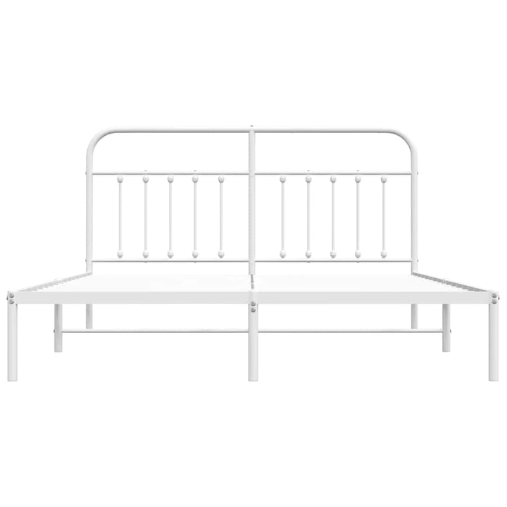 sengeramme med sengegavl 183x213 cm metal hvid