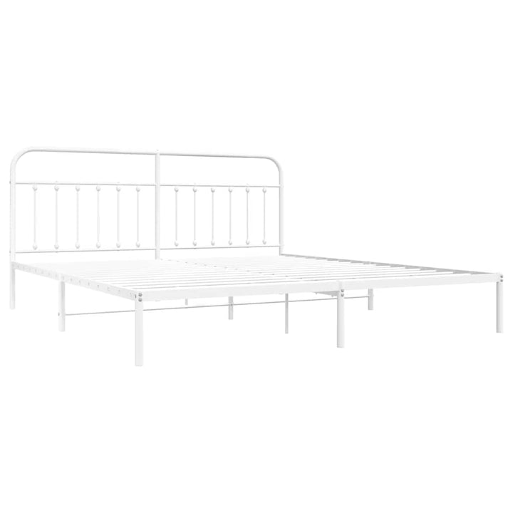 sengeramme med sengegavl 193x203 cm metal hvid