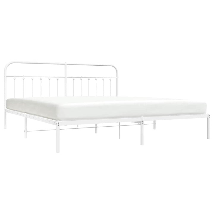sengeramme med sengegavl 193x203 cm metal hvid