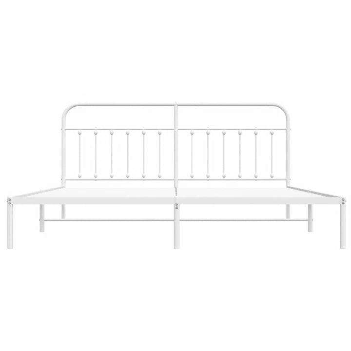 sengeramme med sengegavl 193x203 cm metal hvid