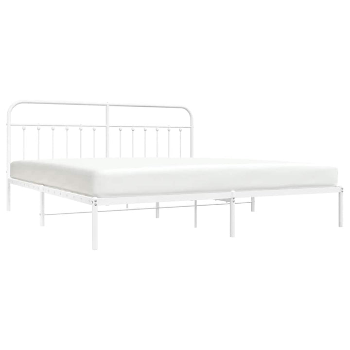 sengeramme med sengegavl 200x200 cm metal hvid