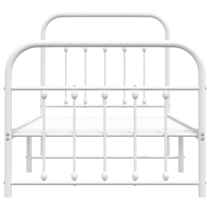 sengeramme med sengegavl og fodgærde 90x190 cm metal hvid