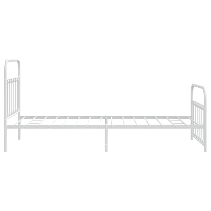 sengeramme med sengegavl og fodgærde 100x200 cm metal hvid