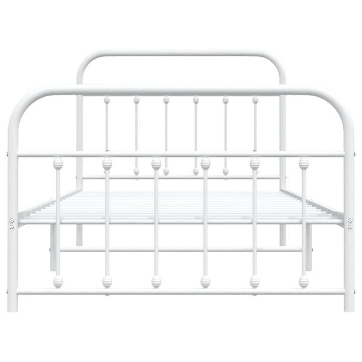 sengeramme med sengegavl og fodgærde 107x203 cm metal hvid