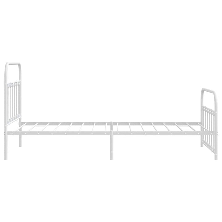 sengeramme med sengegavl og fodgærde 107x203 cm metal hvid